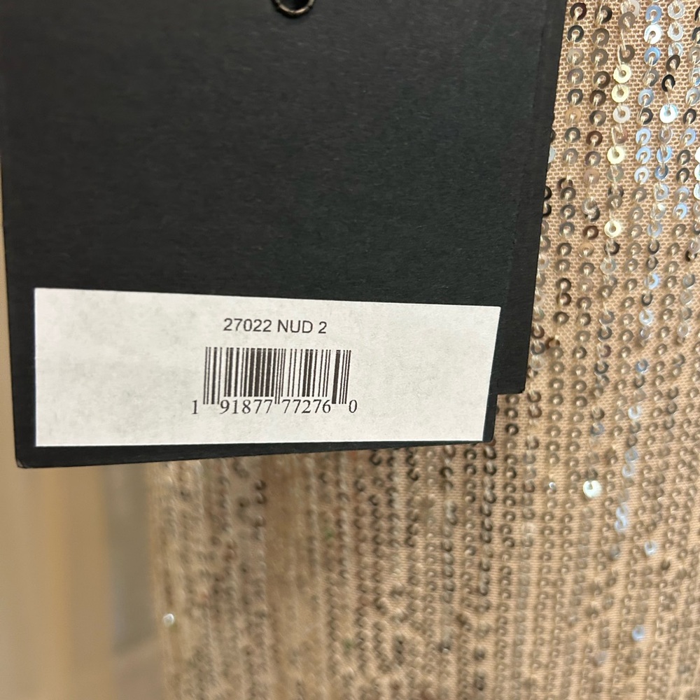Mac Duggal Silver Sequin Front Twist cut out Sheath Dress style code 27022 - Picture 7 of 10